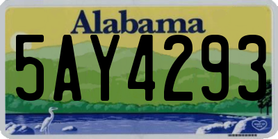 AL license plate 5AY4293