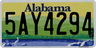 AL license plate 5AY4294