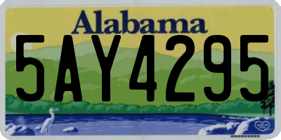 AL license plate 5AY4295