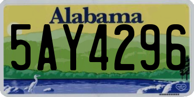 AL license plate 5AY4296