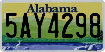 AL license plate 5AY4298