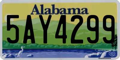 AL license plate 5AY4299