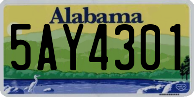 AL license plate 5AY4301