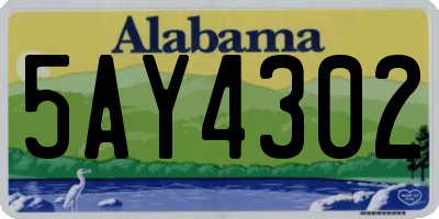 AL license plate 5AY4302