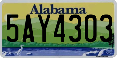AL license plate 5AY4303