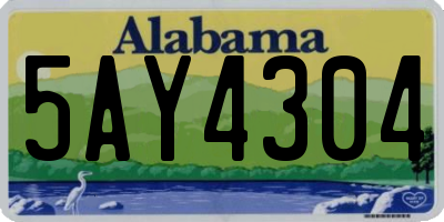 AL license plate 5AY4304