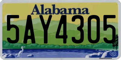 AL license plate 5AY4305