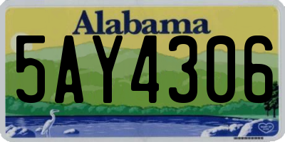 AL license plate 5AY4306
