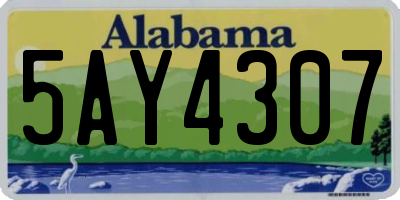 AL license plate 5AY4307