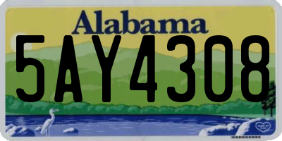AL license plate 5AY4308