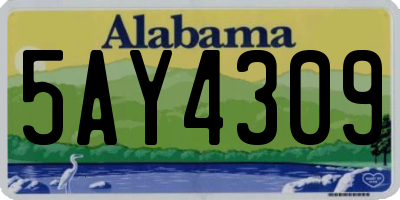 AL license plate 5AY4309