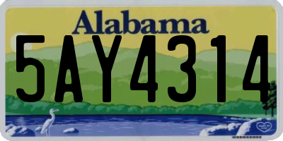AL license plate 5AY4314