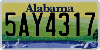 AL license plate 5AY4317