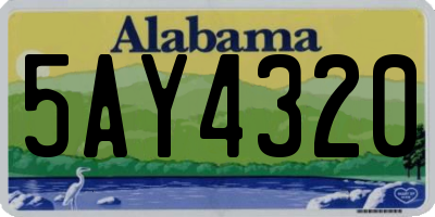 AL license plate 5AY4320