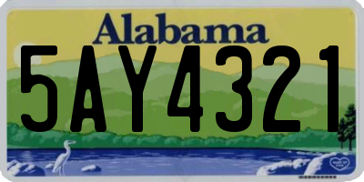 AL license plate 5AY4321