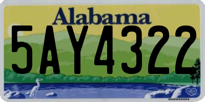 AL license plate 5AY4322