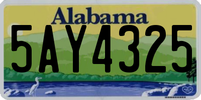 AL license plate 5AY4325