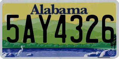 AL license plate 5AY4326