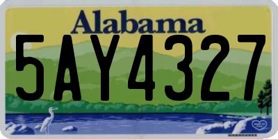 AL license plate 5AY4327