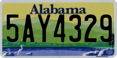 AL license plate 5AY4329