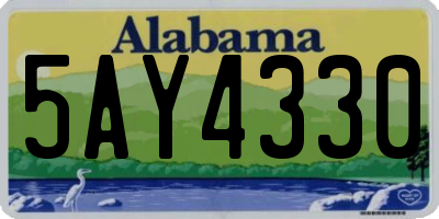 AL license plate 5AY4330