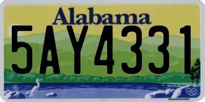 AL license plate 5AY4331