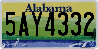 AL license plate 5AY4332