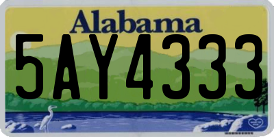 AL license plate 5AY4333