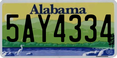 AL license plate 5AY4334