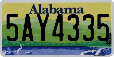 AL license plate 5AY4335