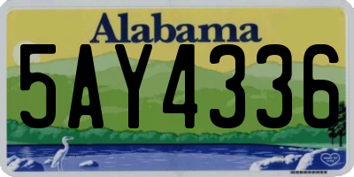 AL license plate 5AY4336