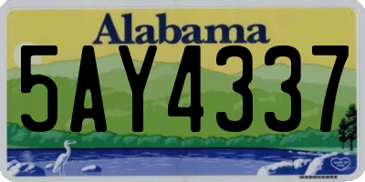 AL license plate 5AY4337