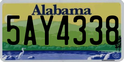 AL license plate 5AY4338