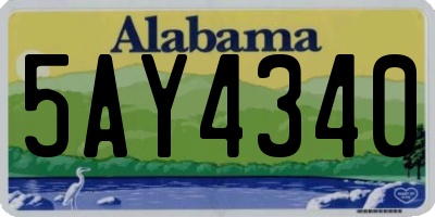 AL license plate 5AY4340