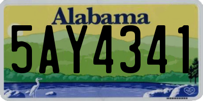 AL license plate 5AY4341