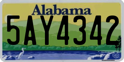 AL license plate 5AY4342