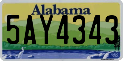 AL license plate 5AY4343