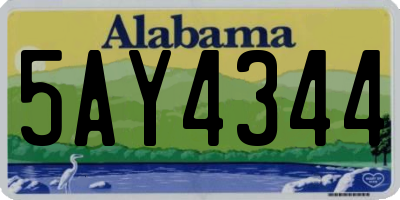 AL license plate 5AY4344