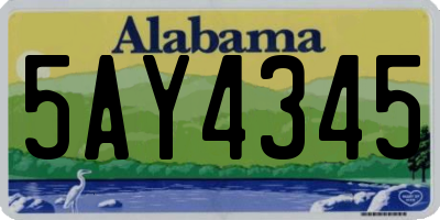 AL license plate 5AY4345