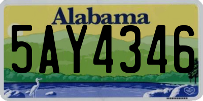 AL license plate 5AY4346
