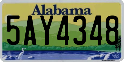 AL license plate 5AY4348