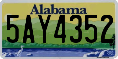AL license plate 5AY4352