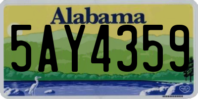 AL license plate 5AY4359