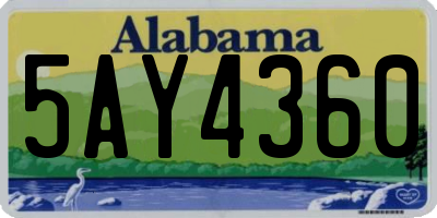 AL license plate 5AY4360