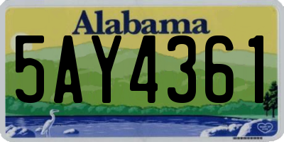 AL license plate 5AY4361