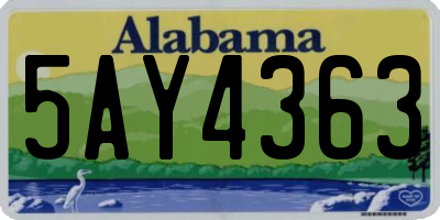 AL license plate 5AY4363
