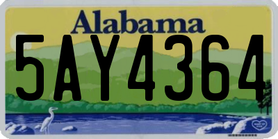 AL license plate 5AY4364
