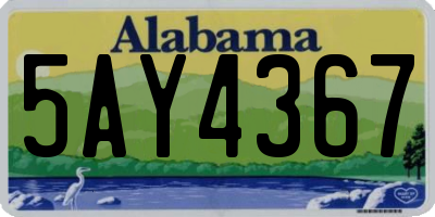 AL license plate 5AY4367