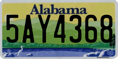 AL license plate 5AY4368