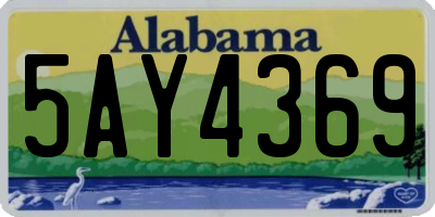 AL license plate 5AY4369